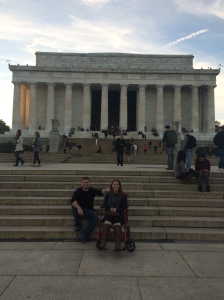 In front of the Lincoln Memorial since we couldn't get any closer with all the steps.... 